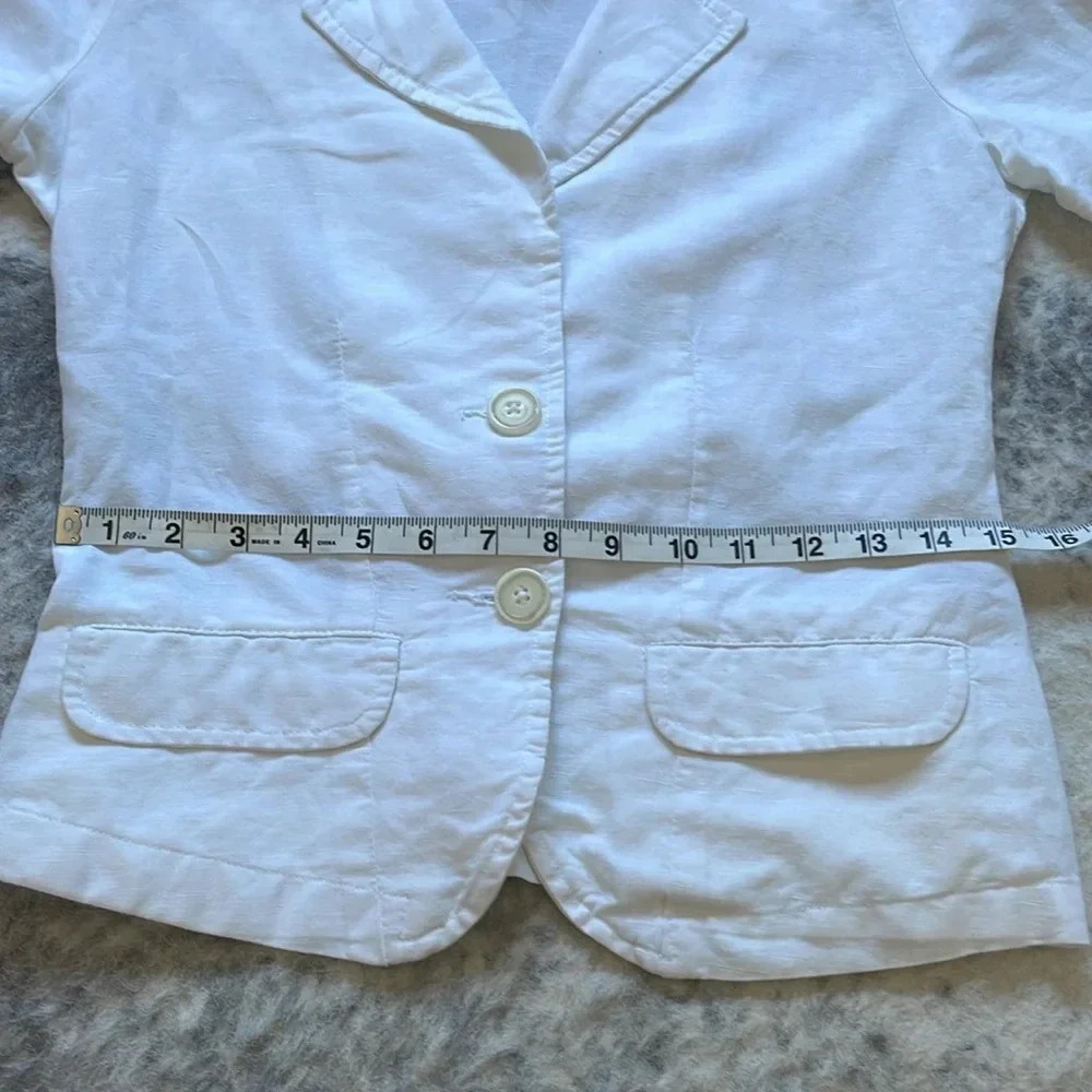 🔥4/$20 Bitten White Linen Blazer - Picture 15 of 16